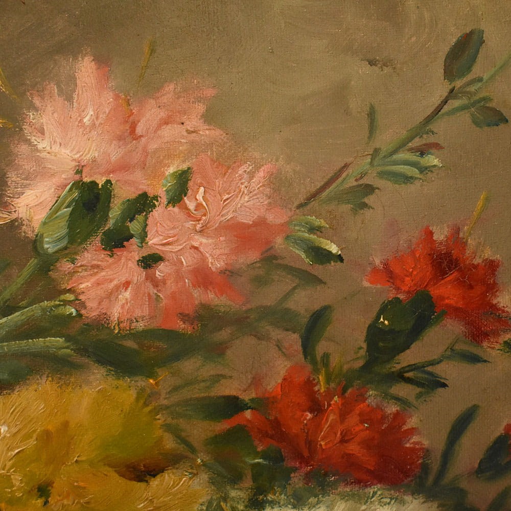 QF781 8a antique floral painting flower oil still life
